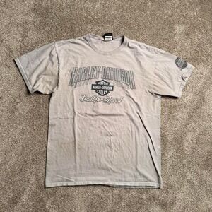 PALE GREY HARLEY DAVIDSON "BUILT FOR SPEED" GRAPHIC TEE